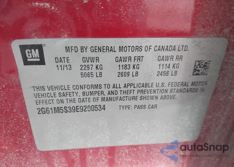 2014 Cadillac Xts Luxury z USA, uszkodzony, nr VIN 2G61M5S39E9200534